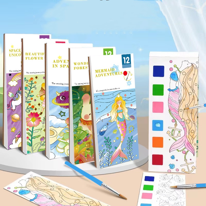 Reusable Water Magic Coloring Book - Bview Art Magic watergeactiveerd kleurboek voor