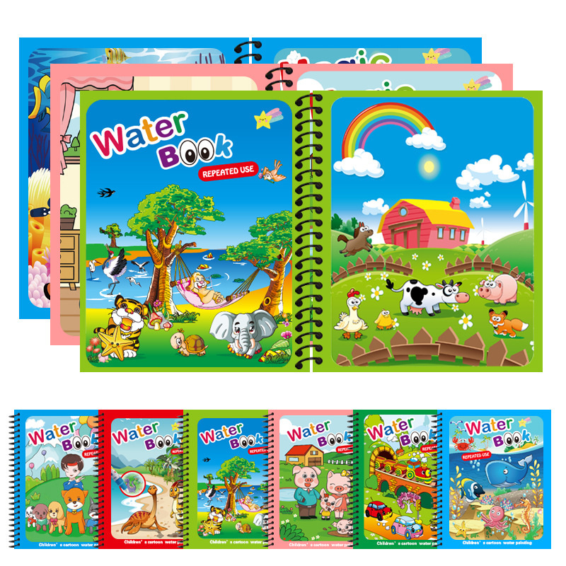 Reusable Water Magic Coloring Book - Montessori Speelgoed Herbruikbaar Kleurboek Magisch Watertekenboek