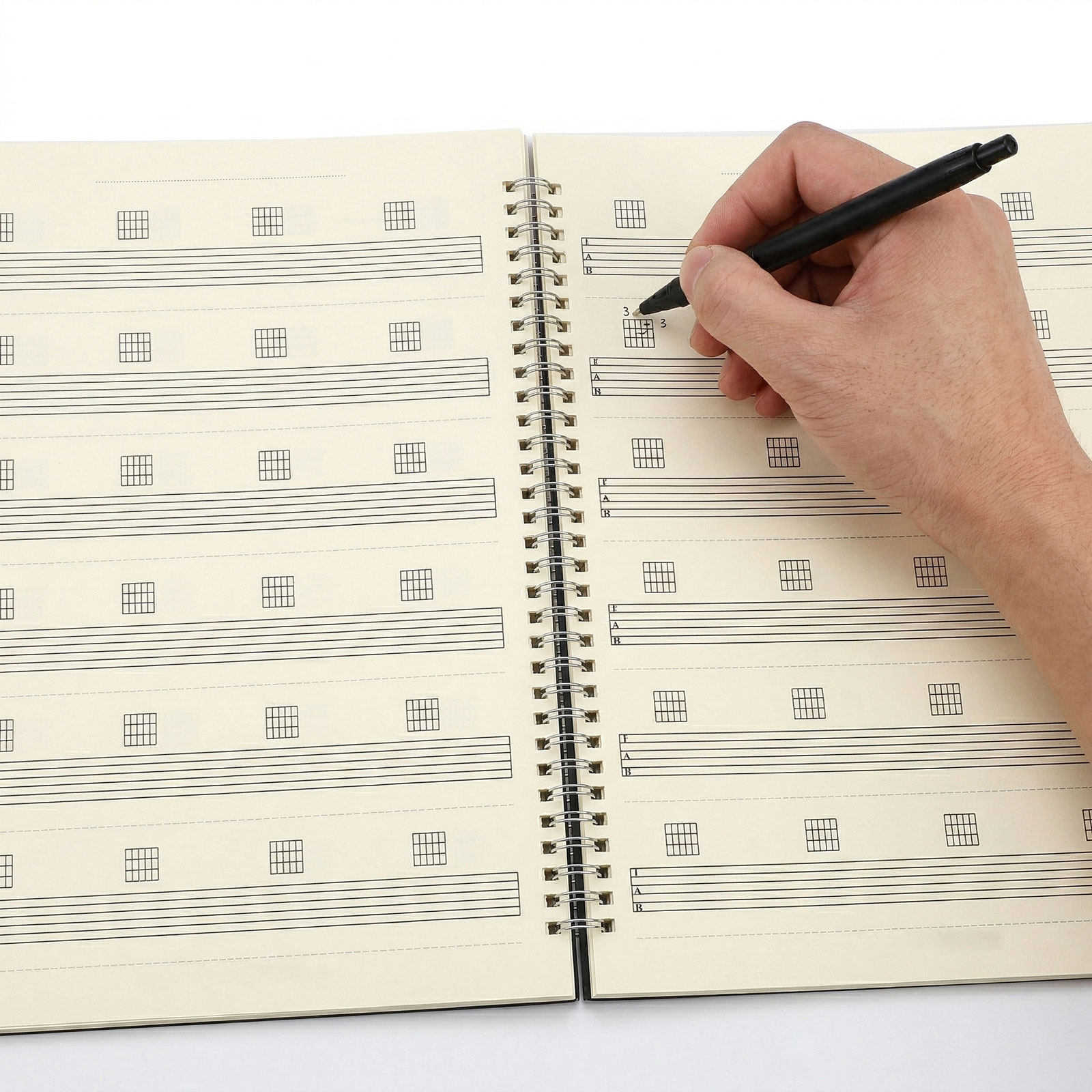 Blank Sheet Music Notebook - 2 stuks gitaarmanuscriptenboekje, 6-snarige blanco muziekbladen,