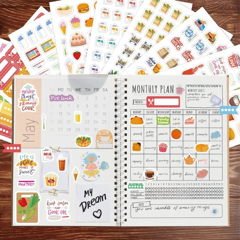 Stationery Books - Voedselplanningsstickers Briefpapier Decoratiestickers Boek Dagelijks eten