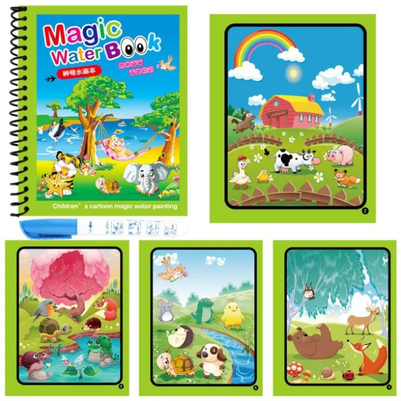 Reusable Water Magic Coloring Book - 1Pc Herbruikbare Magische Waterboek Kids Gift