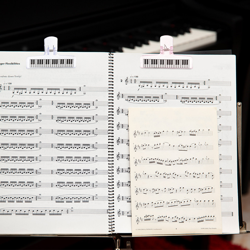 Clear Acrylic Book Stand Holder - 6 stuks muziekstandaardclips, transparante acryl pianoboekclips,