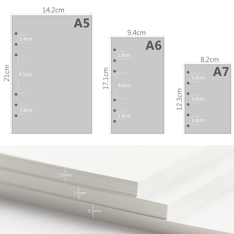 A5 Spiral Dotted Grid Notebook - A5 A6A7 45 Vellen Losbladig Notitieboekje