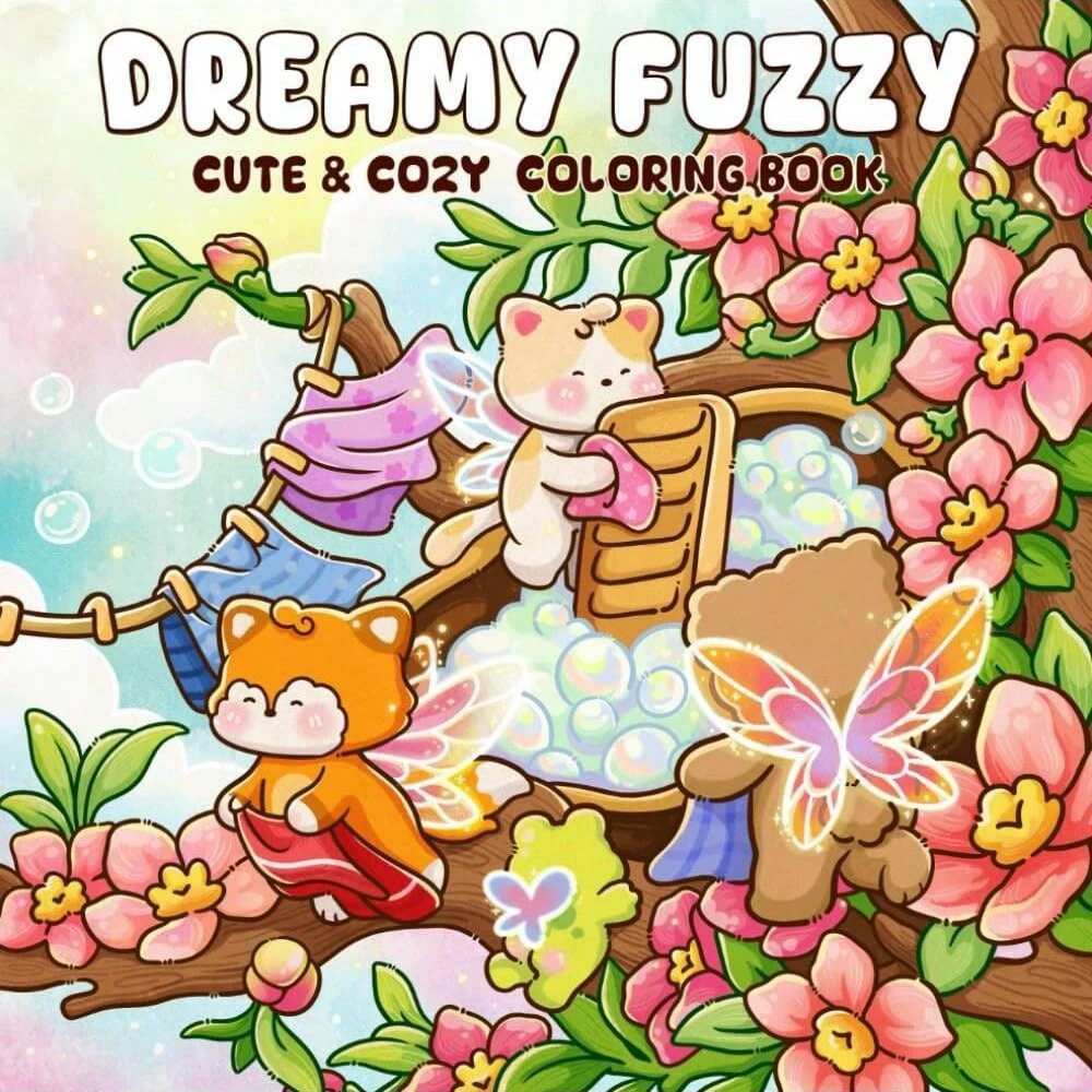 Adult Coloring Book Stress Relief - Dromerig Fuzzy Leuk en gezellig kleurboek