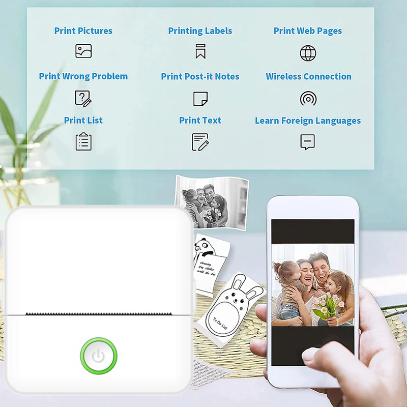 Mini draagbare inktloze sticke - Mini Pocket Thermal Printer Paper Roll recensie en prijs