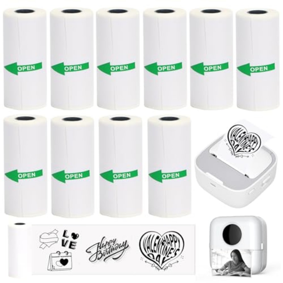 10 rollen thermisch stickerpap - Mini Pocket Thermal Printer Paper Roll recensie en prijs
