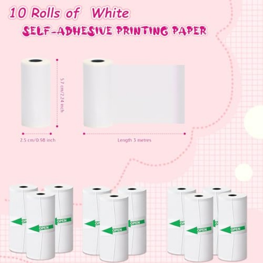 10 rollen thermisch stickerpap - Mini Pocket Thermal Printer Paper Roll recensie en prijs