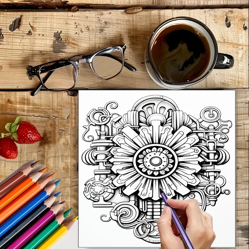 Kleurboek Steampunk Bloemen vo - Adult Coloring Book Stress Relief recensie en prijs