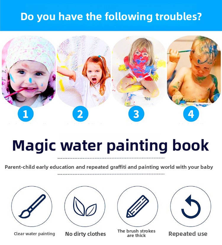 1 Boek + 1 Pen Herbruikbare Ma - Reusable Water Magic Coloring Book recensie en prijs